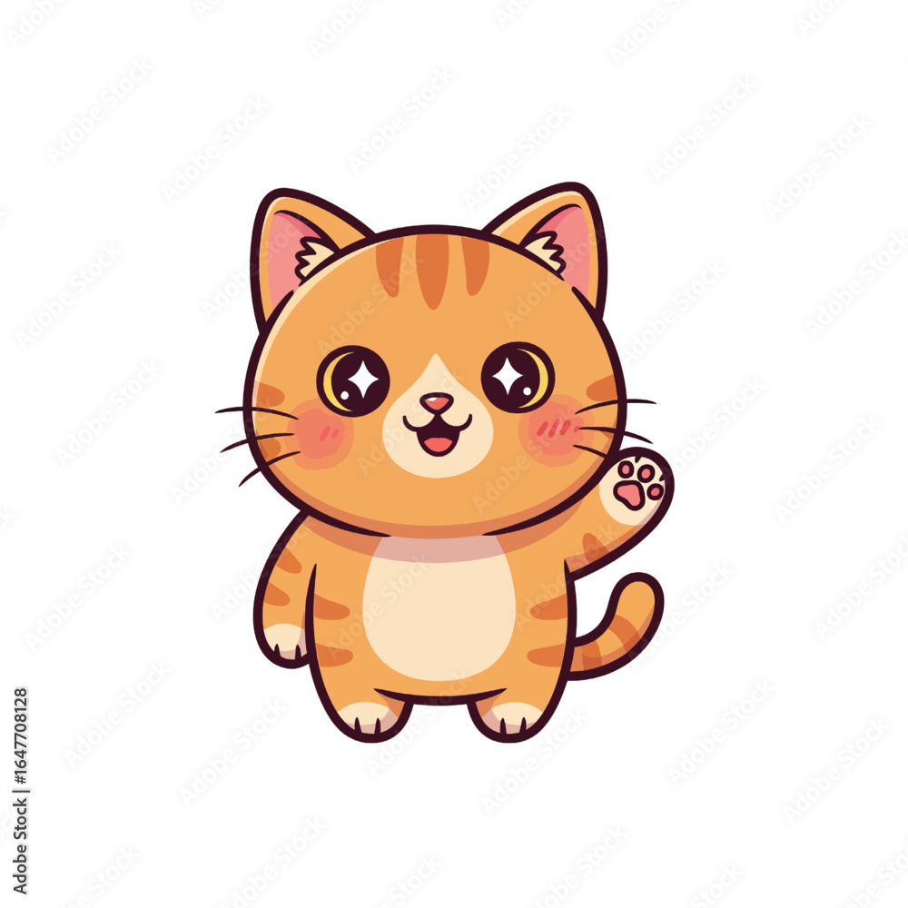Fototapeta premium Cute Cat Icon Very Cool Design