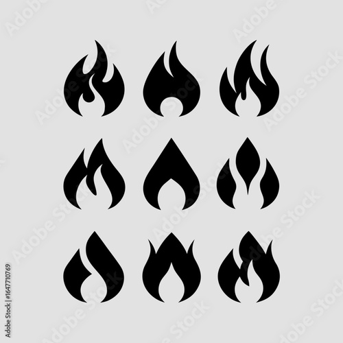 Fire Flame Icons Vector Illustration
