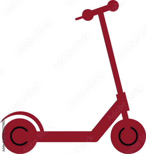 Vector Silhouette of a kick scooter on a transparent background