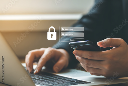 Secure Login Access with Username and Password on Mobile Device and Laptop
