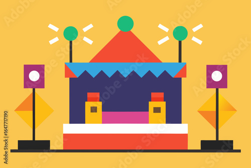 flat design festival stage spotlight colors