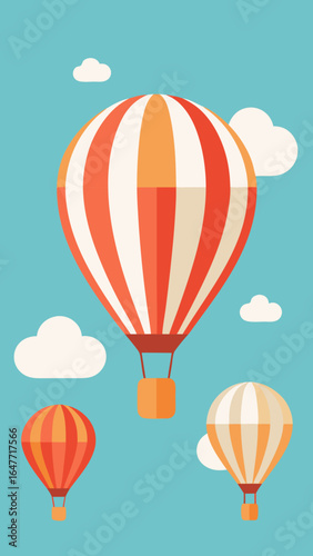 retro hot air balloons sky festival