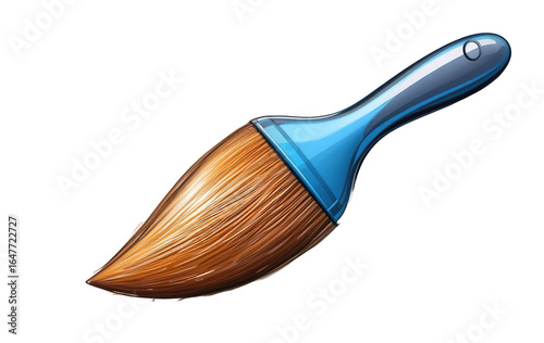 Close up Brush 3d icon isolated on transparent or white background