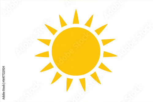 Yellow sun shining with transparent background for summer designs