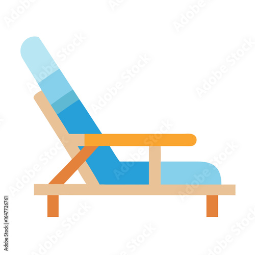 Stylized lounge chair illustration suggesting relaxation, leisure, summer and vacation time