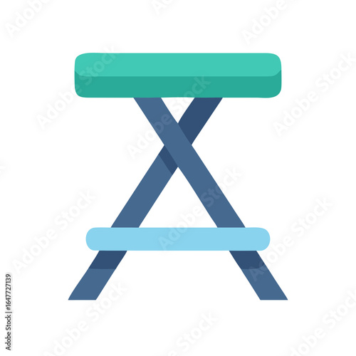 Simple stylish folding stool graphic on black backdrop ideal for versatile usage