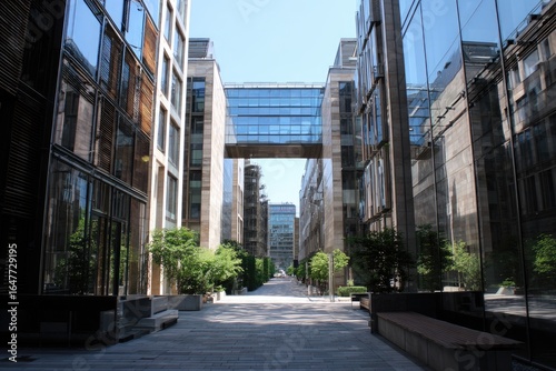 Wallpaper Mural Modern urban alleyway with glass buildings Torontodigital.ca