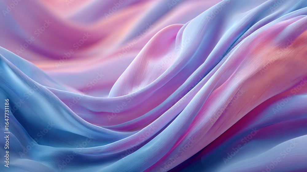 Obraz premium Flowing fabric in soft pastel hues. The texture creates a gentle wave effect