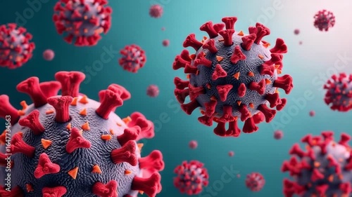 A close-up view of a coronavirus