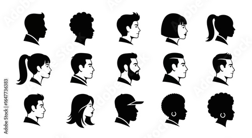 Profile silhouettes of diverse men and women.