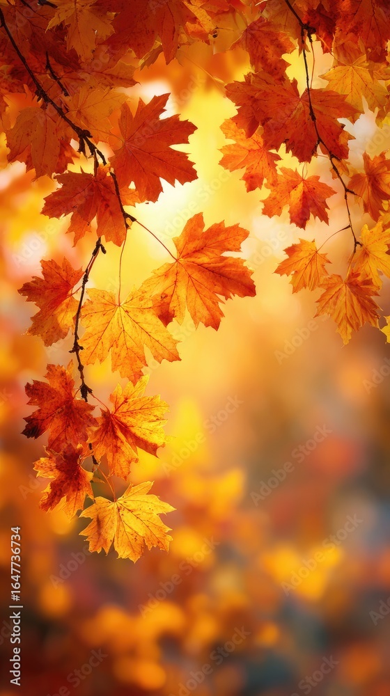 Fototapeta premium Autumnal foliage in vibrant colors