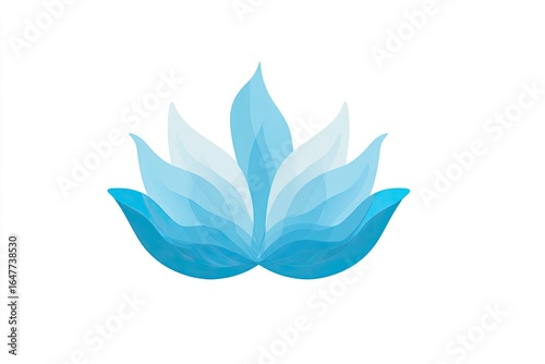 Light blue lotus flower, layered design