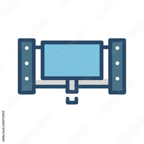 Conceptual Illustration of Computer Monitor and Mounts on Black Background