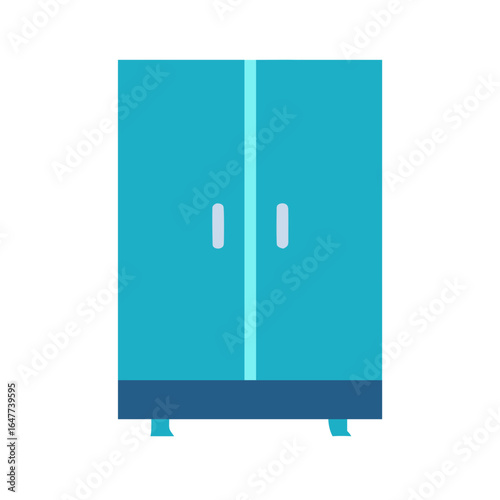 Clean Flat Design Illustration of Wardrobe for Interior Design and Decoration