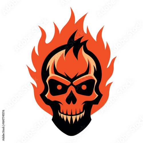 skull with flames