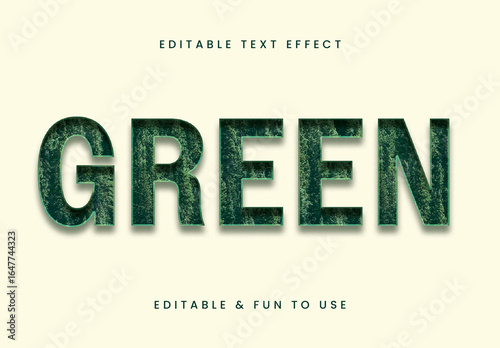 Green And Beige Ecology Font Forest Texture Natural Bold Text Effect