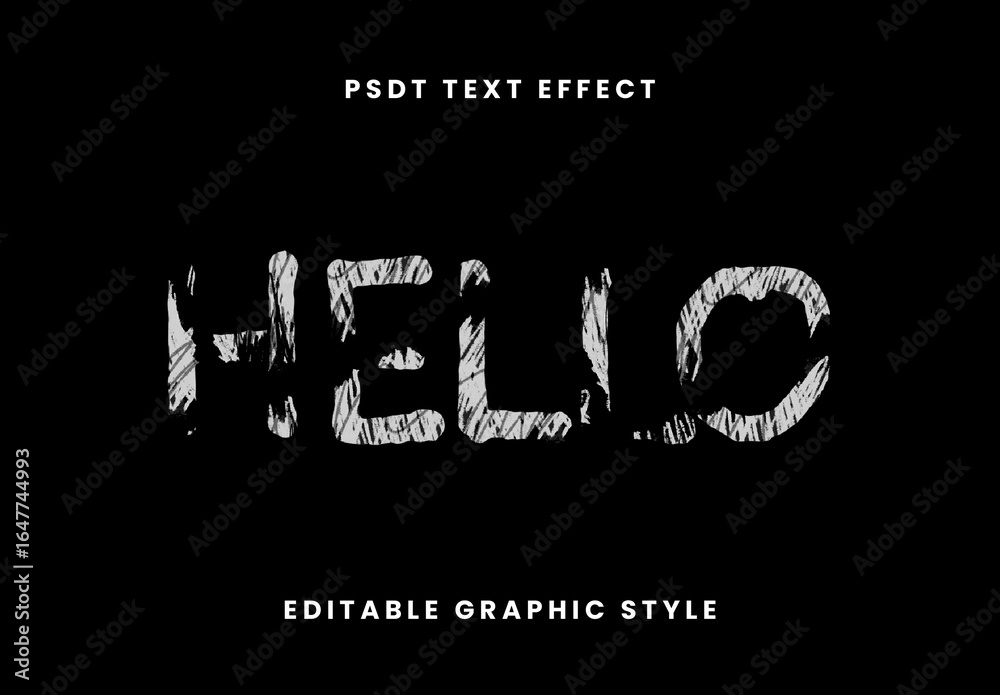 White Board Font Chalky Scratch Texture Text Effect Stock Template ...