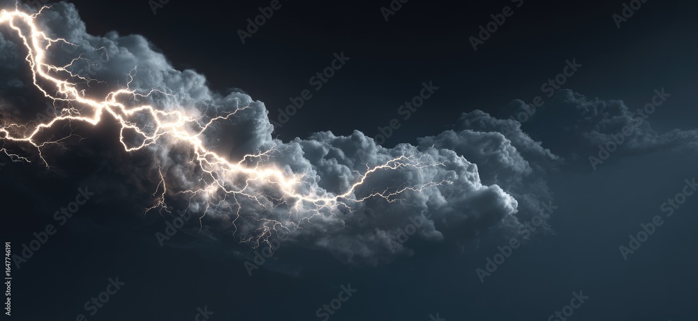 Naklejka premium Stormy clouds with lightning