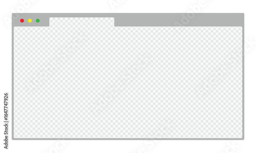 Cartoon browser window. Isolated website template. Web page mockup in simple design. Empty window o network page. Computer page frame in modern style. Vector EPS 10.