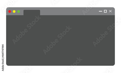 Cartoon browser window. Isolated website template. Web page mockup in simple design. Empty window o network page. Computer page frame in modern style. Vector EPS 10.