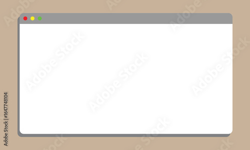 Cartoon browser window. Isolated website template. Web page mockup in simple design. Empty window o network page. Computer page frame in modern style. Vector EPS 10.