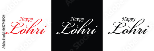 Happy  lohri  Celebration Poster with text.  Vector illustration. isolated on white and black background. EPS 10 .