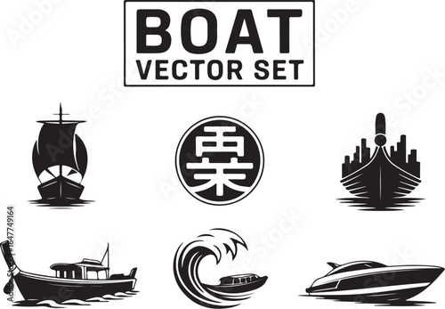 Diverse boat vector designs for maritime projects