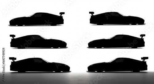 Race car driver speeding silhouette on white background