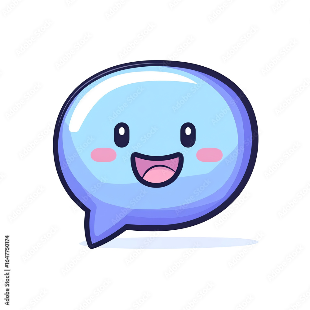 Blue Cartoon Speech Bubble Icon Blue Cartoon Speech Bubble Icon