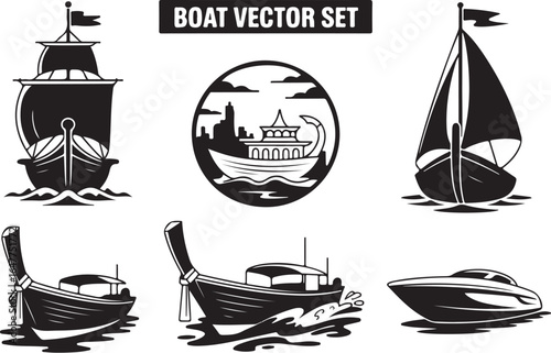 Diverse boat collection for maritime adventures and travel