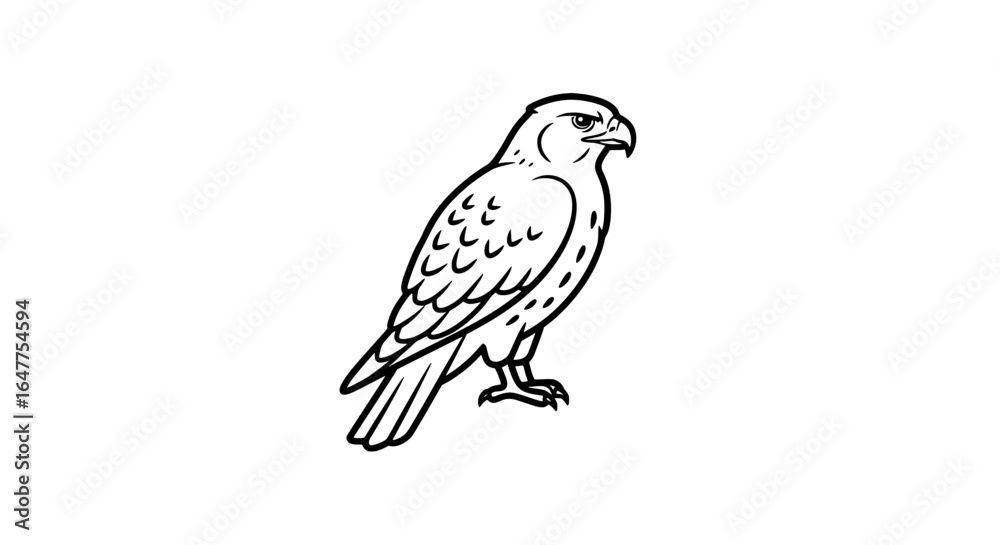 Fototapeta premium Elegant black and white falcon illustration, a symbol of power and freedom for your creative projects