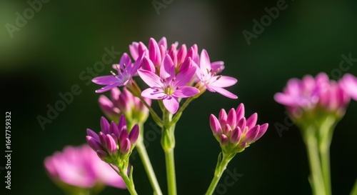 Close up of a vibrant pink cluster flower in full bloom during a sunny day in the garden
