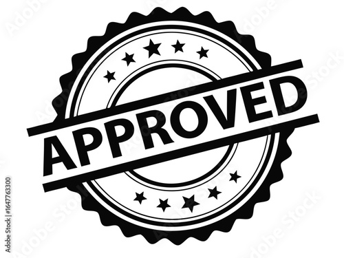 Approved Stamp Seal Badge Business Verification Quality Control Symbol