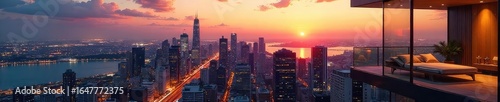 Breathtaking Sunset Views from Luxury High-Rise Condos Spacious Balconies, Modern Interiors, Perfect for Real Estate Marketing