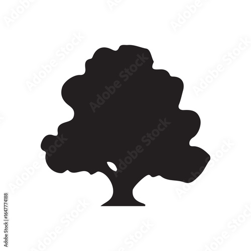 Solitary Black Tree Silhouette Nature Art