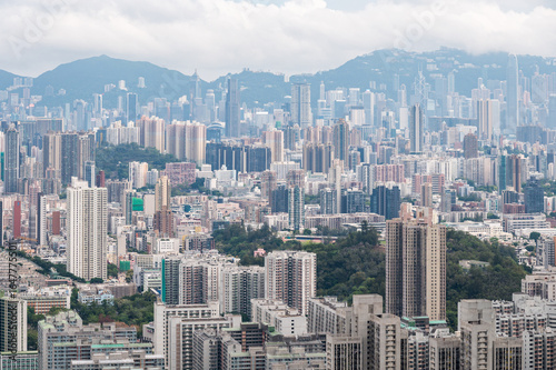 Fotografie View of Hong Kong and Kowloon from Lion Rock Head