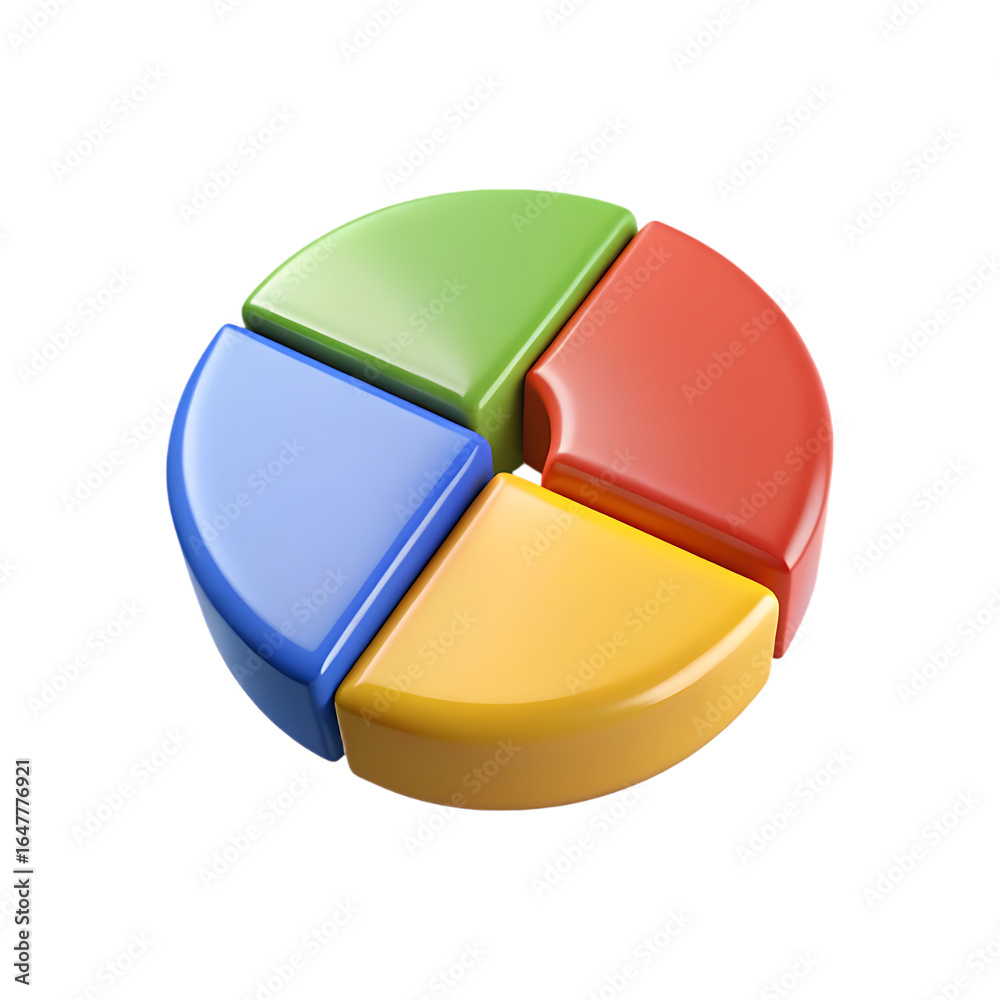 Obraz premium Colorful pie chart segments on a black background