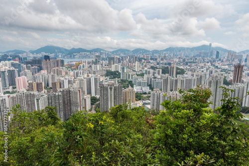Fotografie View of Hong Kong and Kowloon from Lion Rock Head