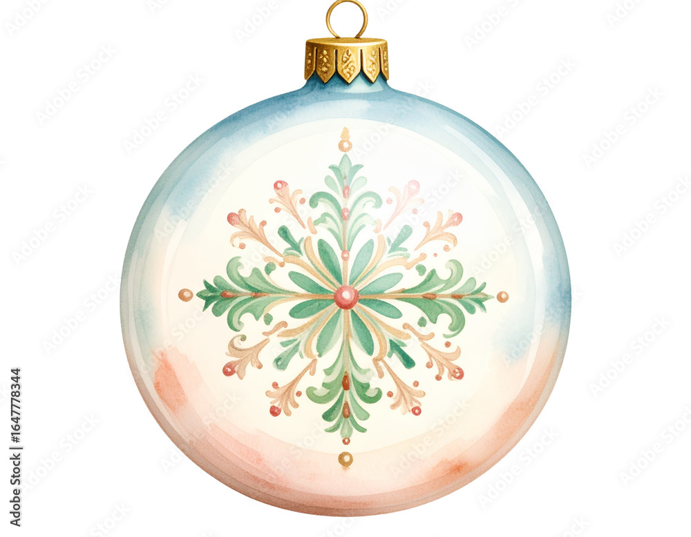 Fototapeta premium christmas ball with snowflake