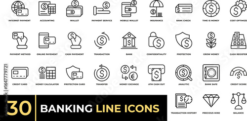 Foto Banking line icon set