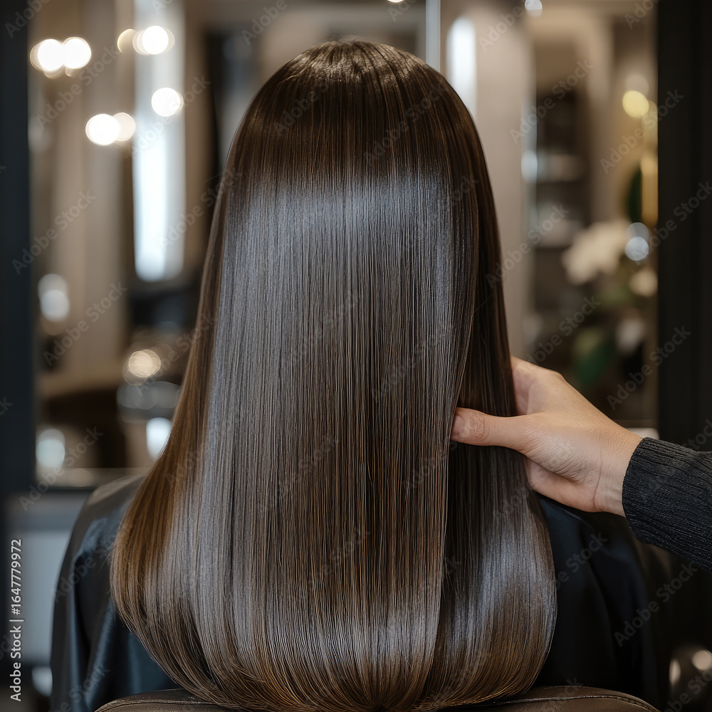Fototapeta premium salon chair with her back hair view