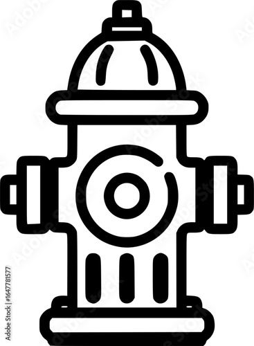 Black and White Fire Hydrant Vector Illustration
