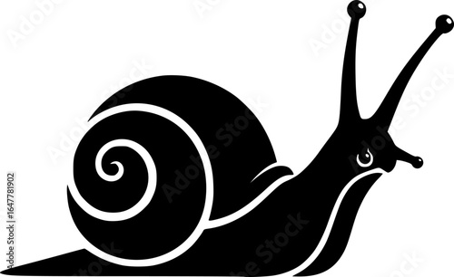 Black Snail Vector Outline SVG
