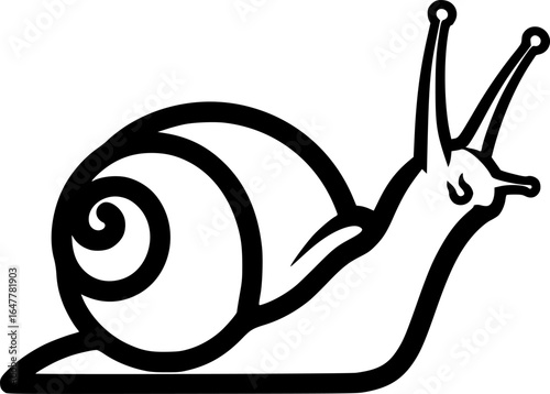 Black Snail Vector Outline SVG
