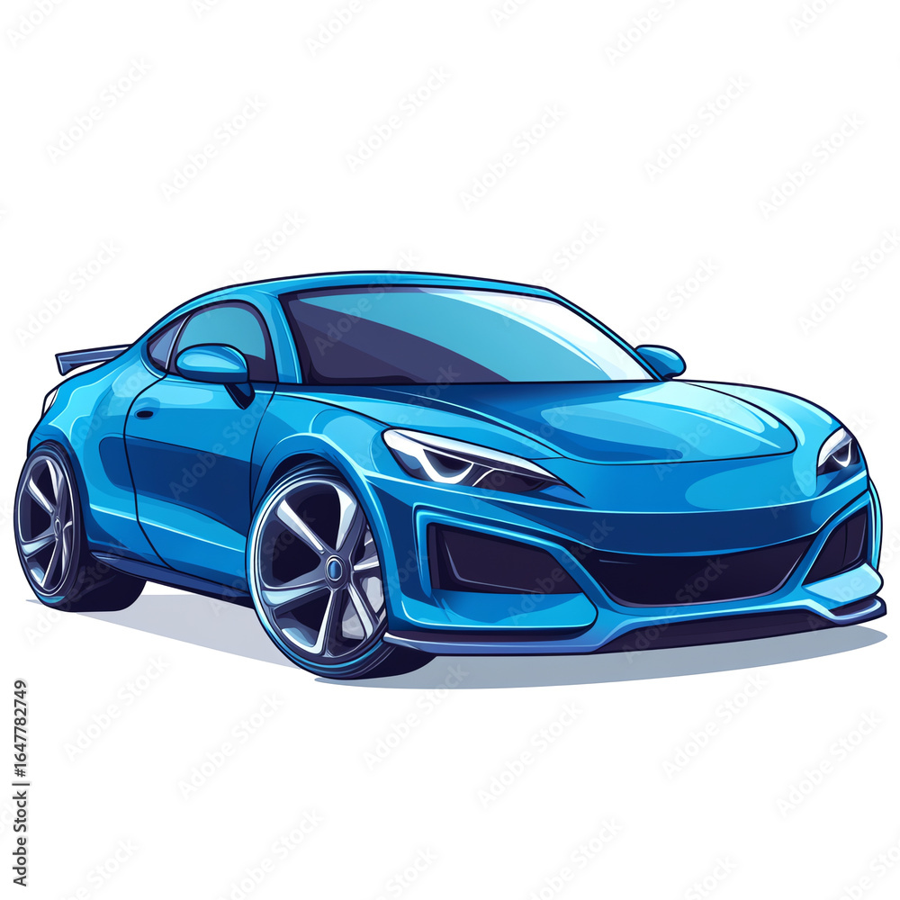Obraz premium Sleek Blue Car Icon Modern Automotive Logo