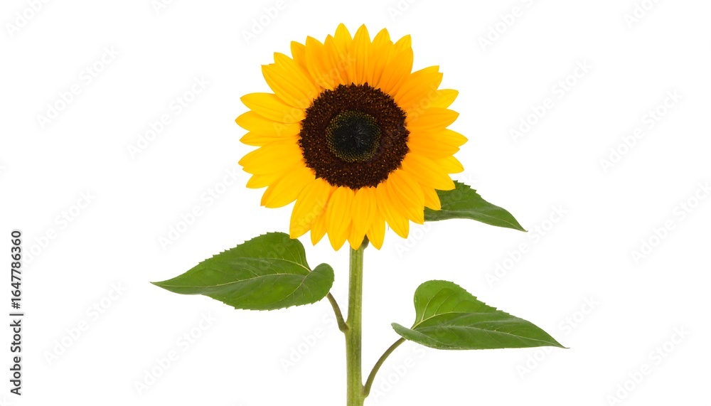 Obraz premium Bright sunflower against white