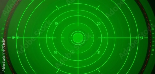 Green radar screen displaying blips and sweeps,  electronic,  scan