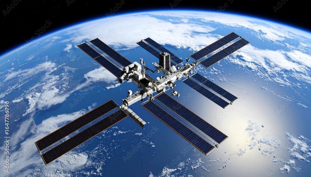 Obraz premium International Space Station close-up scene
