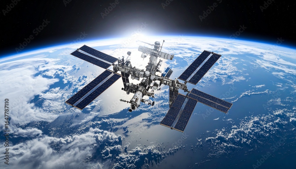 Obraz premium International Space Station close-up scene