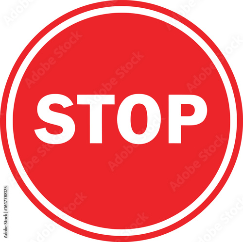 Stop sign isolated on white background, a red and white traffic sign indicating to stop, used for safety, caution, and control on the road